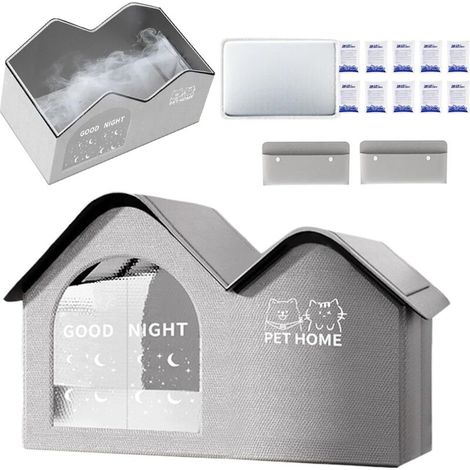 Maison pour Chat Rafraîchissante Extérieur Abri Portable Résistant Aux