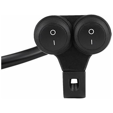 Commutateur de Guidon de Moto, Interrupteur Marche/Arrêt Universel 22mm Phare Feux Antibrouillard Double Bouton de Commande(B) (1/5)