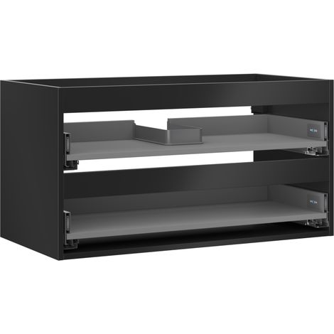 Mexen Box-A Korpus des Waschtischunterschranks 90 cm, 2 Schubladen, Schwarz Matt - 91AX0-0900-470-2-71 (1/5)