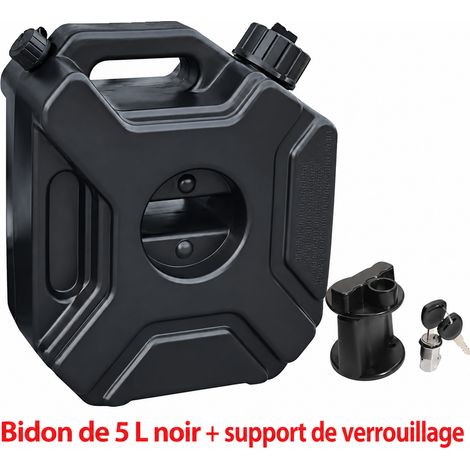 Jerrycan d'appoint 5L noir en plastique avec support antivol et clés 5l réf 5746 30 × 30 × 12 cm 1,4 kg – Livraison gratuite