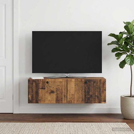 Wandmontierter TV-Schrank Altholz 98 x 31 x 30 cm Holzwerkstoff (1/5)