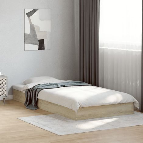 Estructura de cama sin colchón madera roble  100x200 cm