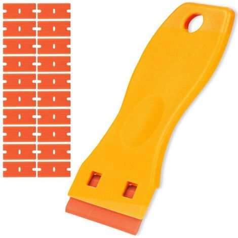 Keramikschaber mit 20 Kunststoffklingen für Kochfelder und Glas