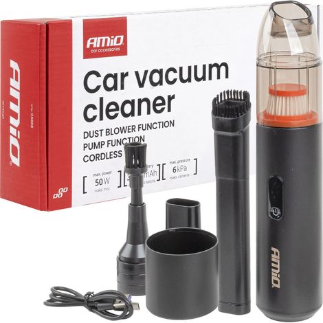 Aspiradora inalámbrica para coche con función de soplado y bomba de succión, 6 kPa, 50 W, 150 ml (batería) amio-04888 (1/5)