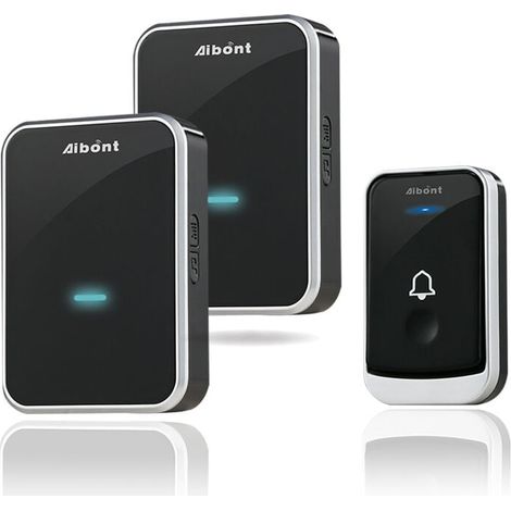 Sonnette Sans Fil - Émetteur IP44 + 2 Récepteurs Enfichables - Portée 150 M - 45 Mélodies - 4 Niveaux Volume - Pour Maison Bureau Hôtel