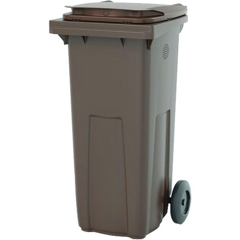 Conteneur 2 roues Korok - biodéchets - 120l sans barre - marron / marron (1/3)
