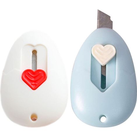 2 pièces mini cutter avec design cœur, portable pour papier et emballage