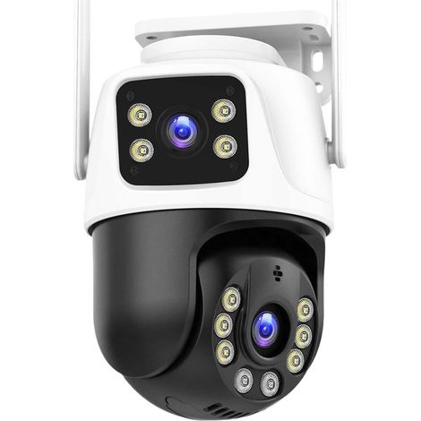 Caméra de sécurité à Domicile Caméra 8MP 4K 360 °, Double Objectif, vidéosurveillance extérieure sans Fil, Suivi AI, Protection de sécurité, caméras de Surveillance(8MP Add 64GB) (1/5)