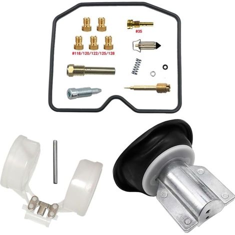 Vergaser Reparatursatz für KLR250 1985-2005 250cc 250 CVK34 Kit + Plunger+Float CVK34 Vergaser KLR250 Einzelvergaser-Enduro Kolben und Luftabschaltventil, Messingdüsen, Nitril-O-Rin (1/4)