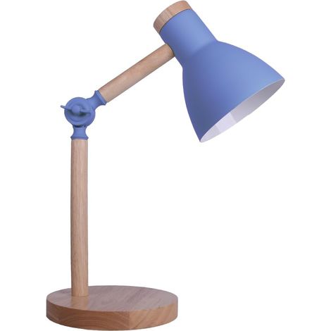 Lampe de Bureau - 1 Unité - Métal et Bois - Bras Flexible - Pour Bureau et Chambre - Noir (1/5)
