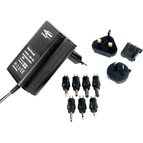 Ansmann 5311123 Steckernetzteil, einstellbar 3 V/DC, 4.5 V/DC, 5 V/DC, 6 V/DC, 7.5 V/DC, 9 V/DC, 12