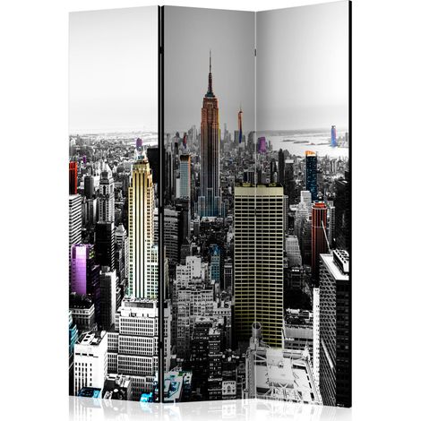Paravento - Iridescent skyscrapers  [Room Dividers] - 135x172 (1/4)
