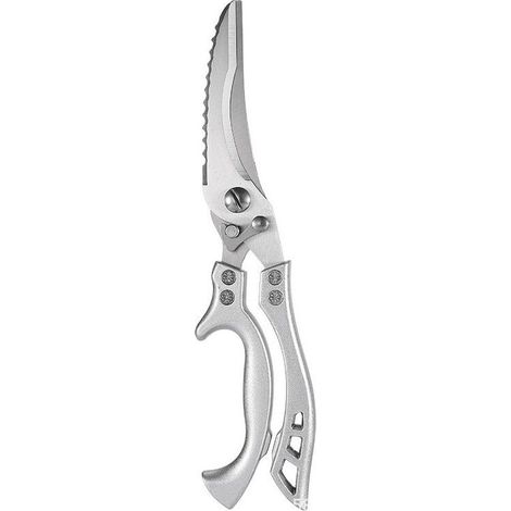 Leistungsstarke, multifunktionale Hühnerknochenschere aus Edelstahl, scharfe Küchenschere für Hühner- und Fischknochen mit Aluminiumgriff (1/5)