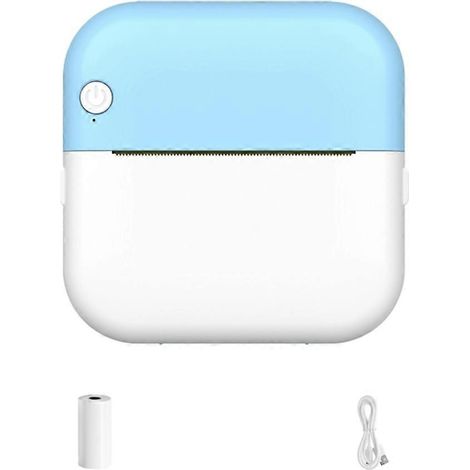 Mini-Taschendrucker für Notizen, Etiketten und Memos, kabelloses Drucken via Bluetooth, tintenloser Thermodruck, 200 dpi, blau (1/5)