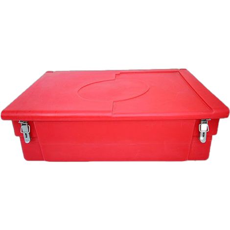 Bac à sable incendie/ à sel de déneigement 100l + grenouillères + cadenas (1/3)