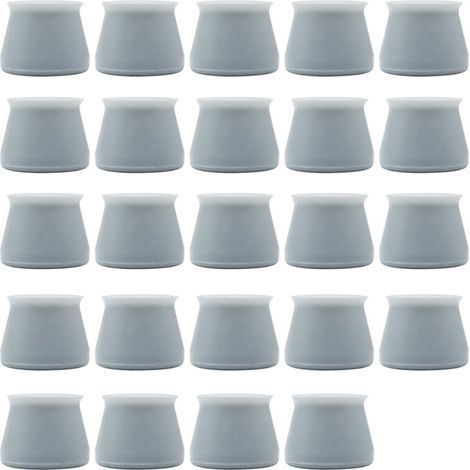 Set mit 24 runden Silikongleitern für Tisch- und Stuhlbeine – Grau (1/5)