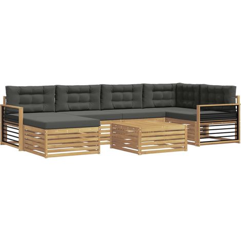 Outdoor Sofa Set 7 pcs White and Anthracite vidaXL (1/5)