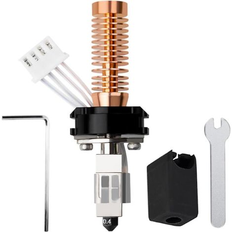Tête d'impression en céramique 0,4 mm pour Flashforge Adventurer 5M/5M Pro, 24 V 48 W, avec buse durcie à démontage rapide, cartouche chauffante, dissipateur thermique, couvercle en silicone (1/5)