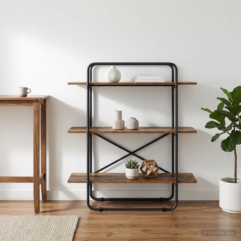 vidaXL Étagère 3 niveaux 100 x 35 x 105 cm PB Bois de chêne (1/5)