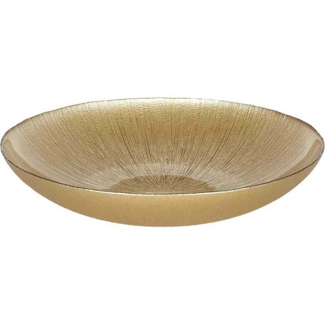 Saladier en verre doré Lines 30 x 5 cm (1/3)