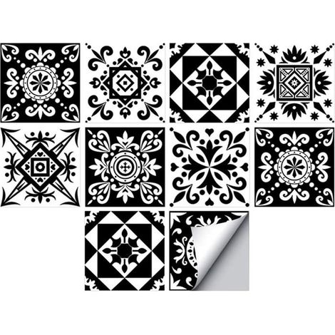 20 Feuilles Mural Stickers Carrelage de 15cm X 15cm, 2D Imperméables Carreau de Ciment Adhesif (1/5)