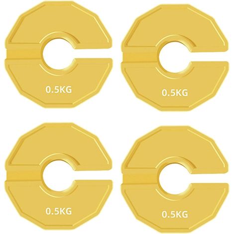 4 Plaques de Micro-Type pour Salle de Sport, Haltères, Poids Fractionné, Plaques de Poids Fractionné en Caoutchouc, Ouverture Supplémentaire 35 mm, 0,5 Kg (1/5)