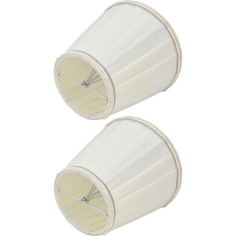 Lot de 2 petits abat-jour doubles à pince pour ampoule, en tissu confortable, pour lampe de table, lustre ou applique murale (PX33) (1/5)