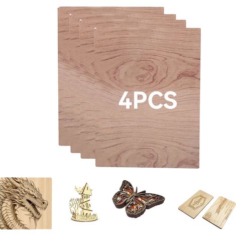 Contrachapado de palisandro brasileño, 11,8" x 8,46", 0,118" de espesor, grabable con láser, superficie sin acabado, construcción de tres capas. (1/5)