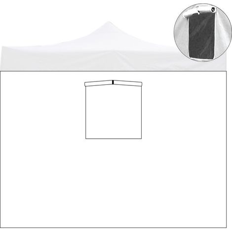 Telo Laterale 3x2 m Ricambio Per Gazebo con Finestra Richiudibile Telo Oxford Impermeabile Bianco