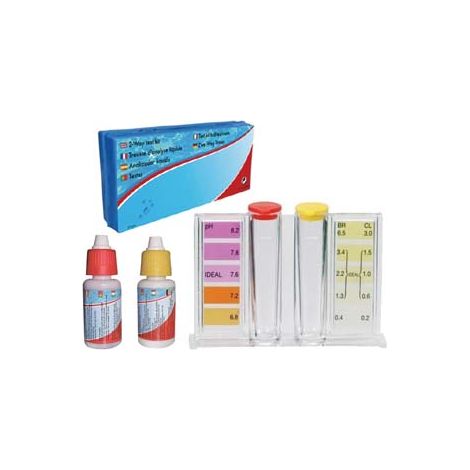 KIT TESTER CLORO, PH E BROMO CON REAGENTI LIQUIDI ML.20X2 - 6 pezzi