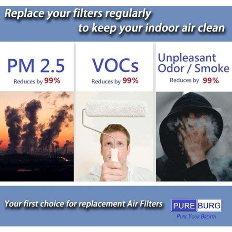 Applicable au filtre purificateur d'air Bamuda A01C-P100, version antibactérienne à haute efficacité, filtre à charbon actif (1/3)