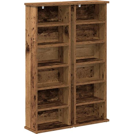 Maison Exclusive - Mobile per CD 2 pz Legno antico 60 x 17 x 92 cm (1/5)