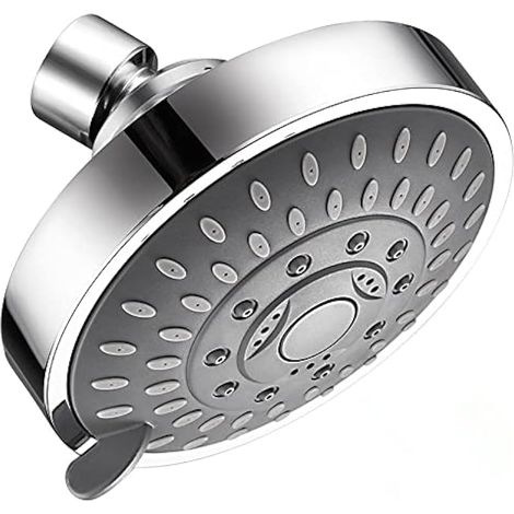 Pomme de douche fixe à haute pression à haut débit avec 5 réglages avec pommeau de douche de salle de bain avec rotule réglable en laiton – pour une expérience de douche de luxe même à basse pression (1/5)