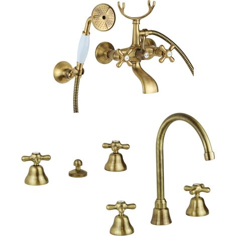 Set bagno completo a tre fori rubinetto vasca in colore bronzo Gattoni Calypso KITCALY2BR (1/4)