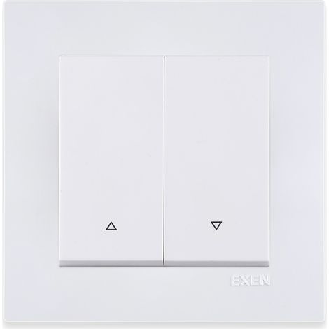 Interrupteur pour volet roulant blanc – ensemble complet avec plaque – 217/01E EXEN