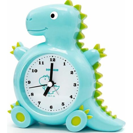 Sveglia analogica al quarzo per bambini, con design a cartoni animati, ideale per la cameretta di un bambino o di una bambina. Decorazione murale creativa. Dimensioni: 15 x 4 x 14 cm. Colore: blu. Con (1/4)