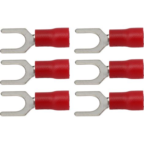 Lot de 100 cosses à fourche isolées en cuivre et PVC, connecteurs de câbles en U, bornes à sertir électriques 16-14 AWG (1/5)