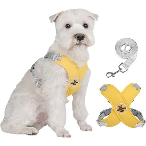 Harnais pour chien Pet X Frame, harnais anti-traction avec laisse, réglable et réfléchissant, anti-étranglement (jaune)