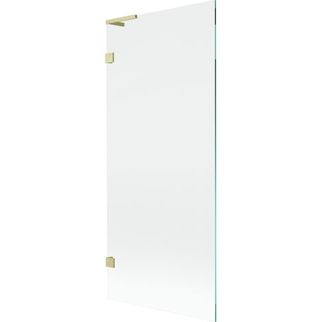 Mexen Lunar L Badewannenwand 1-flügelig 80 x 150 cm, transparent, gold gebürstet - 897L-080-000-55-00 (1/5)