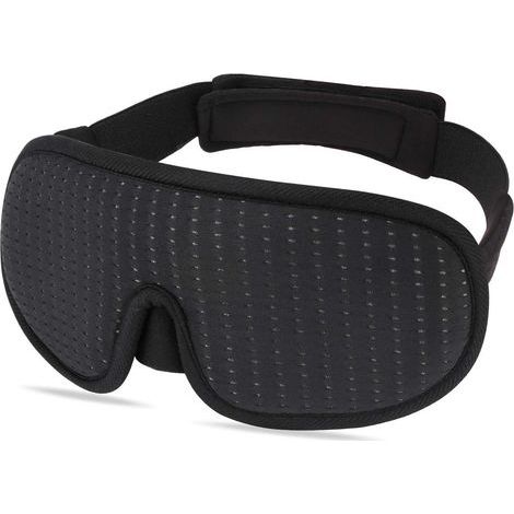 Nachtmaske, 3D-Schlafmaske, atmungsaktiver, ultraweicher Memory-Schaum, 100 % Lichtundurchlässigkeit, für Damen und Herren, im Zug, Flugzeug, im Büro, auf Reisen, bei Einsätzen – Schwarz (1/5)