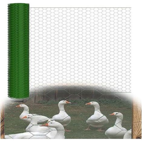 1mx25m - Galvanized wire mesh roll with PVC coating - Hot-dip galvanized mesh with hexagonal mesh hole of 0.7 mm