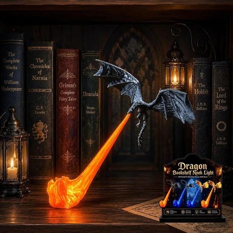 Lampe Dragon Étagère 3D Décoration Fantaisie Pour Coin Lecture (1/5)