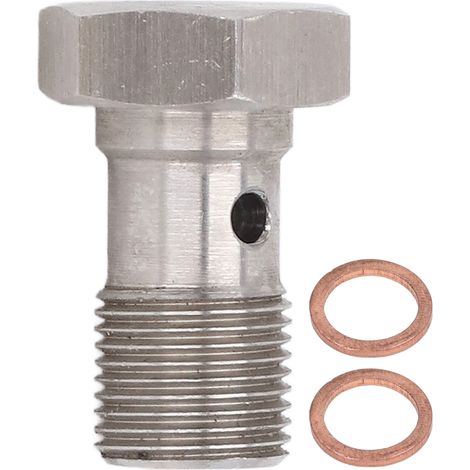 Ortviai Boulon Banjo M12x1,0 en acier inoxydable avec 2 joints toriques – pour durites de frein, embrayage et huile turbo