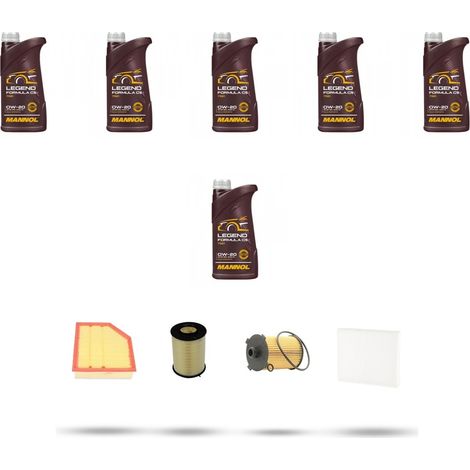 Kit tagliando 4 FILTRI e 6L OLIO compatibile con Volvo V70 III 2.0 D2 88kw Dal 2015 (1/5)
