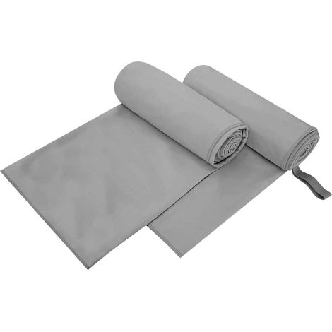 Sporthandtücher 2 pcs Dunkelgrau 200 x 100 cm