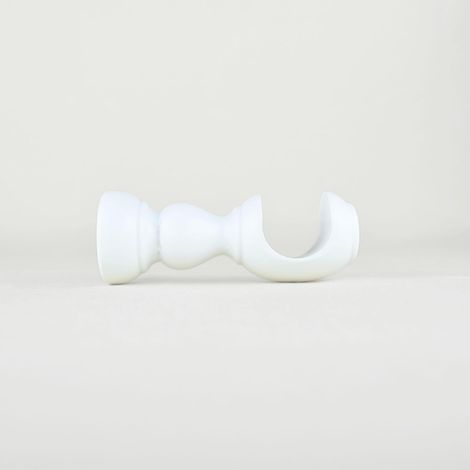 TENDAGGIMANIA Staffe per Tende 1 COPPIA - Per Bastoni per tende in Legno ∅ 35 MM - Staffe con piastrina di fissaggio, viti e tasselli- 100% Legno Made in Italy - Colore: BIANCO -LUNGHEZZA 10 CM (1/5)