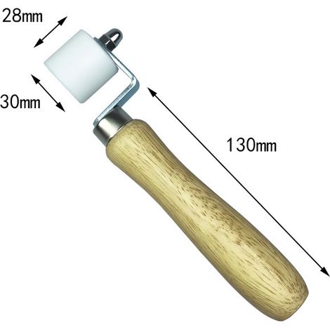 Rouleau de pression téflon 28mm – manche bois – membrane PVC, accessoire soudage plastique, étanche, laiton (1/5)
