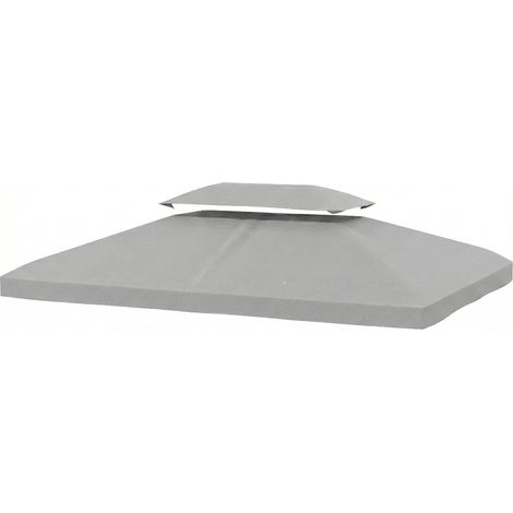 Toldo de recambio 4x3 m double orificios drenaje protección UV gris claro (1/5)