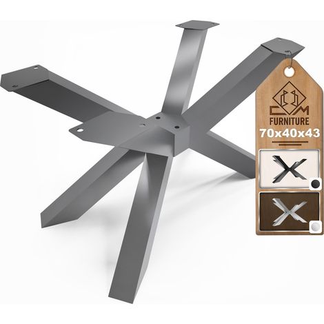 Patas de mesa CM Furniture Spider - Antracita - Altura 43 cm - Patas para mesa de centro - Base de acero - Alto 43 x Ancho 40 x Largo 70 cm - Patas para mesa de comedor, fácil montaje por una persona (1/5)