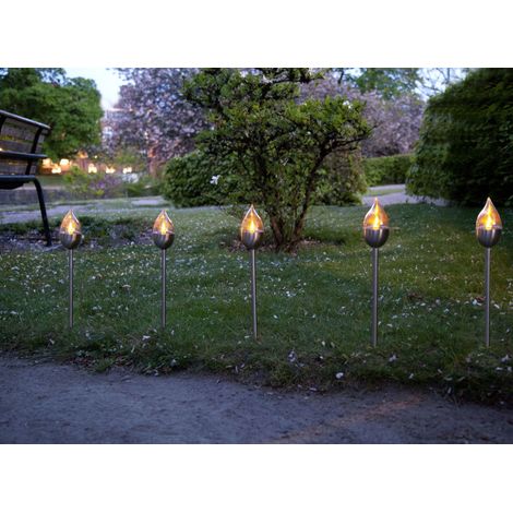 technik@all LED-Solar-Fackel 'Olympus', Edelstahl, 6er Set, (1/3)